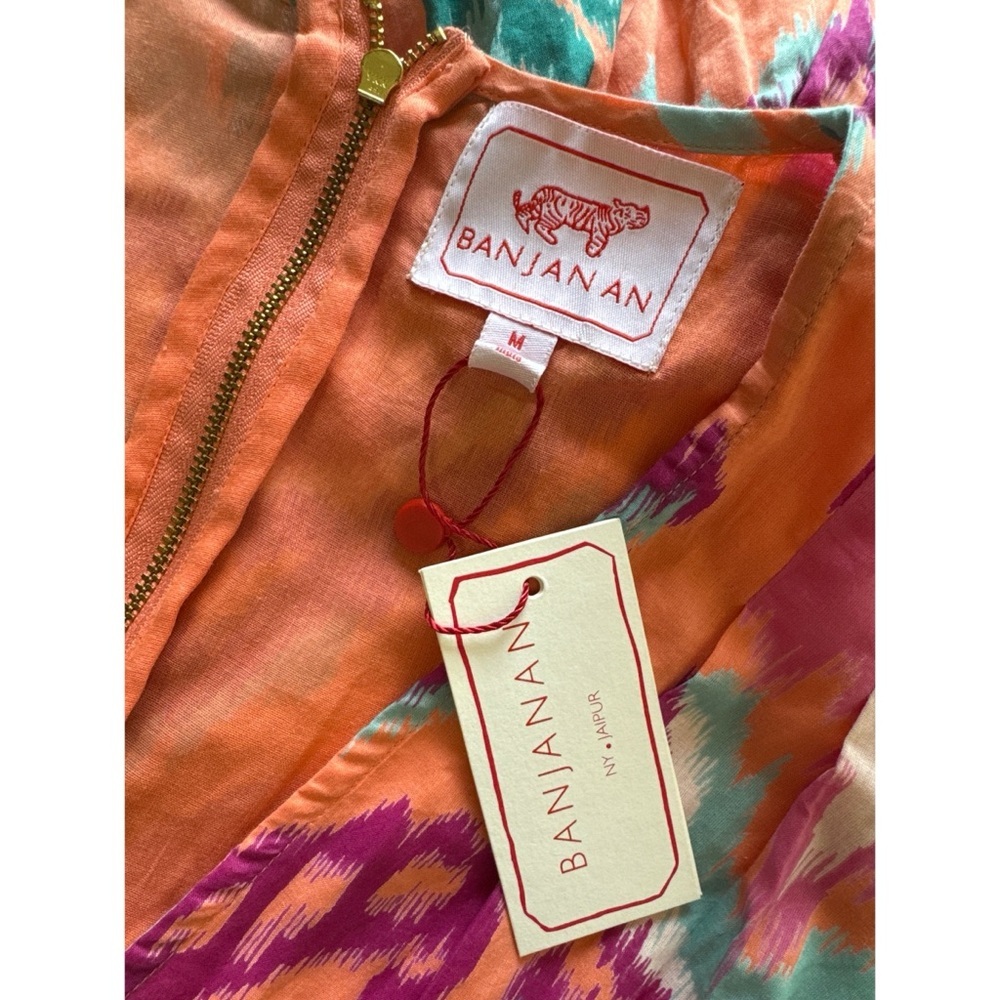 NWT Banjanan Camilla Ikat Floral Spice Midi Dress Multicolor Size Medium - Picture 5 of 11